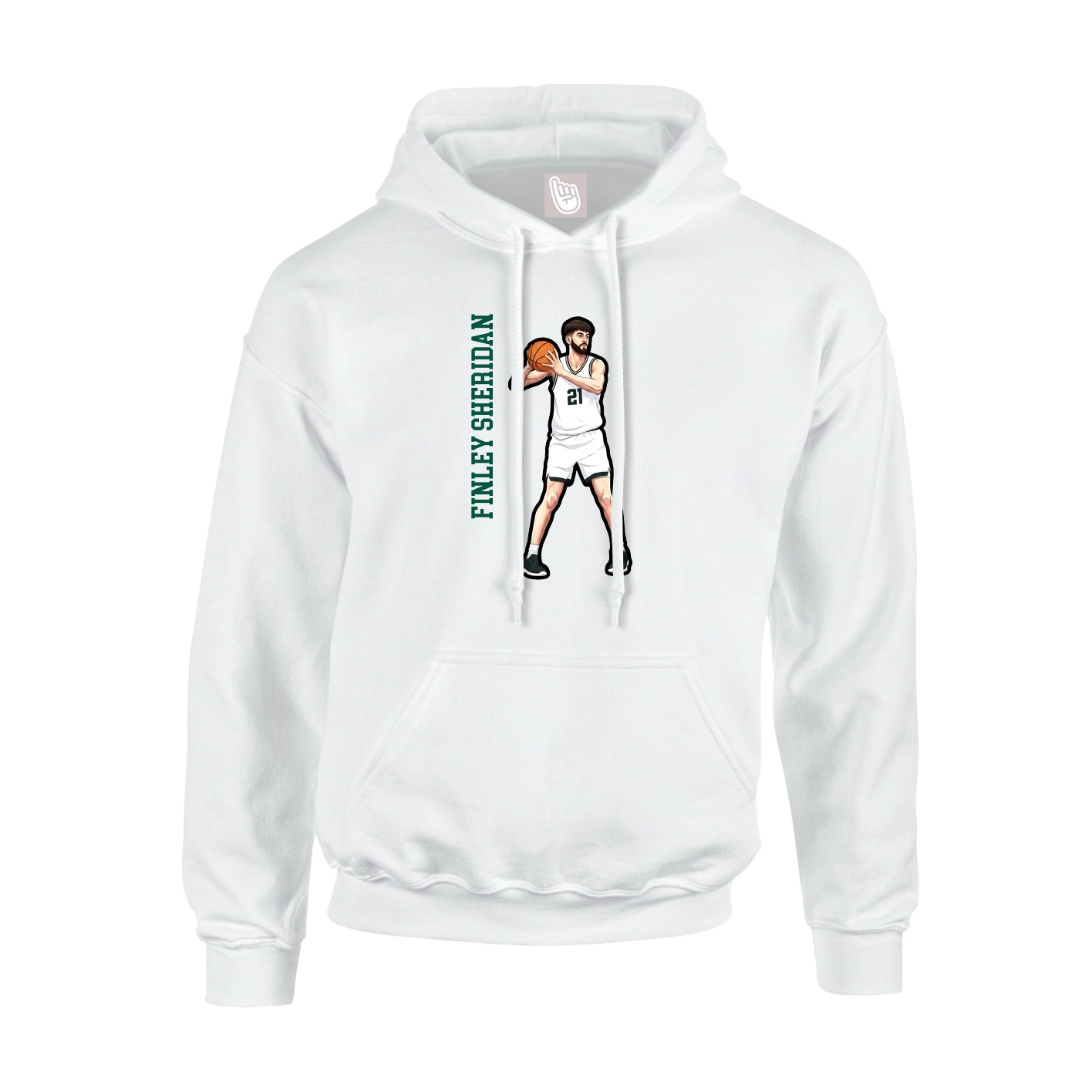 Youth Hoodie — Name Vertical in White
