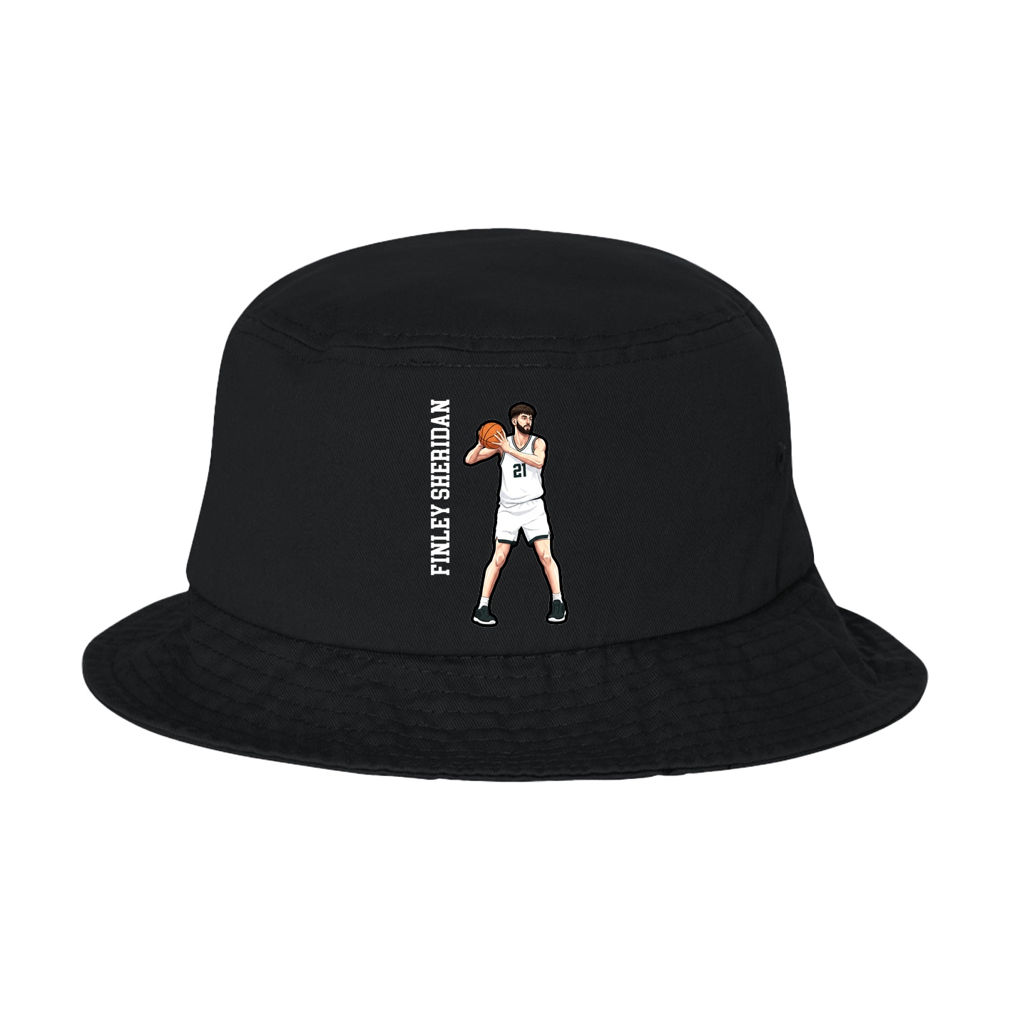 Bucket Cap — Name Vertical in Black