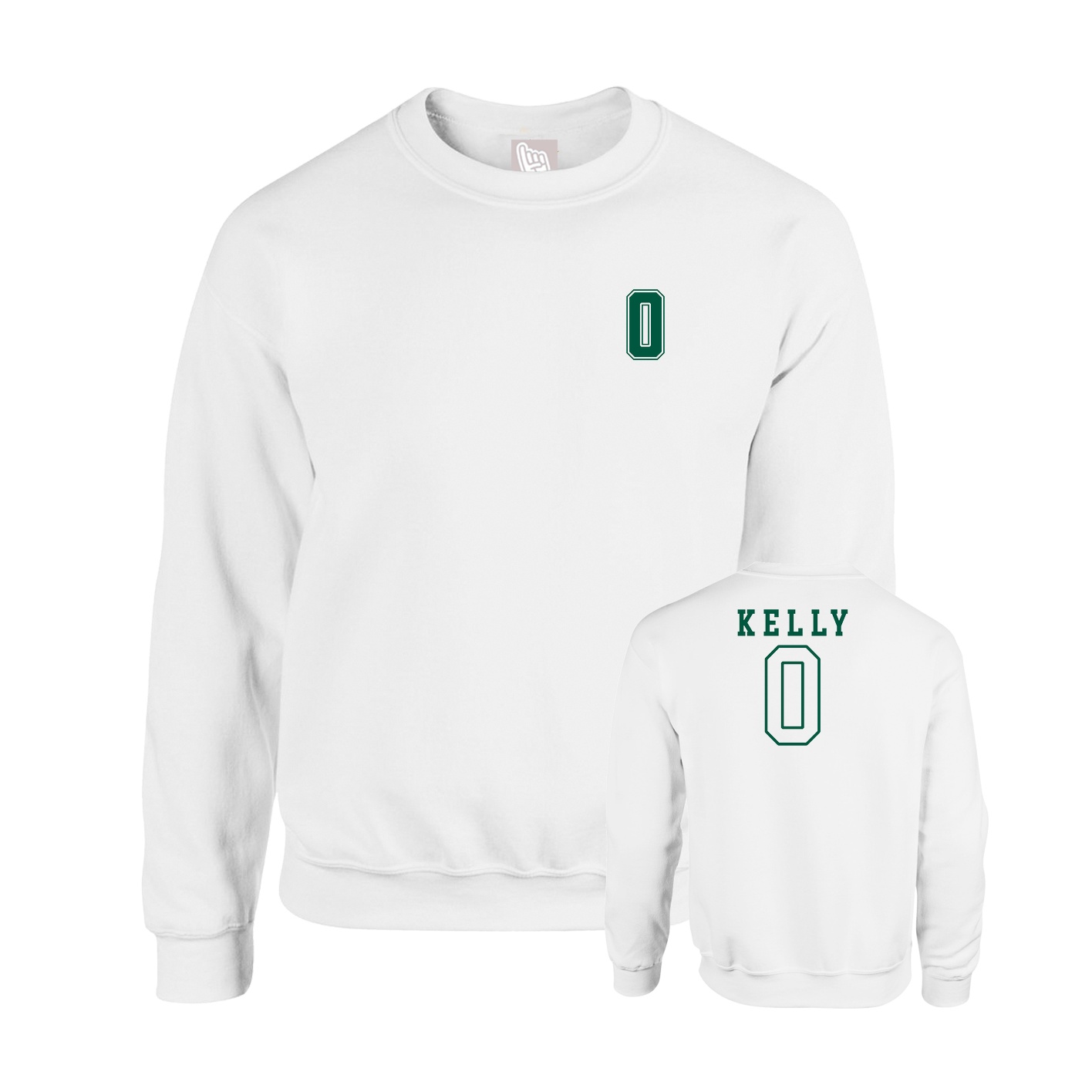 Fleece Crew — Chest Back in White