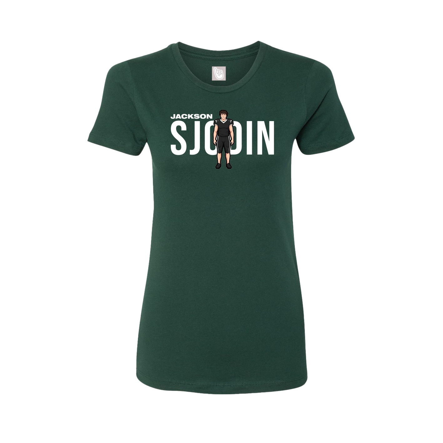 Fitted Women's Tee — Player Name in Green
