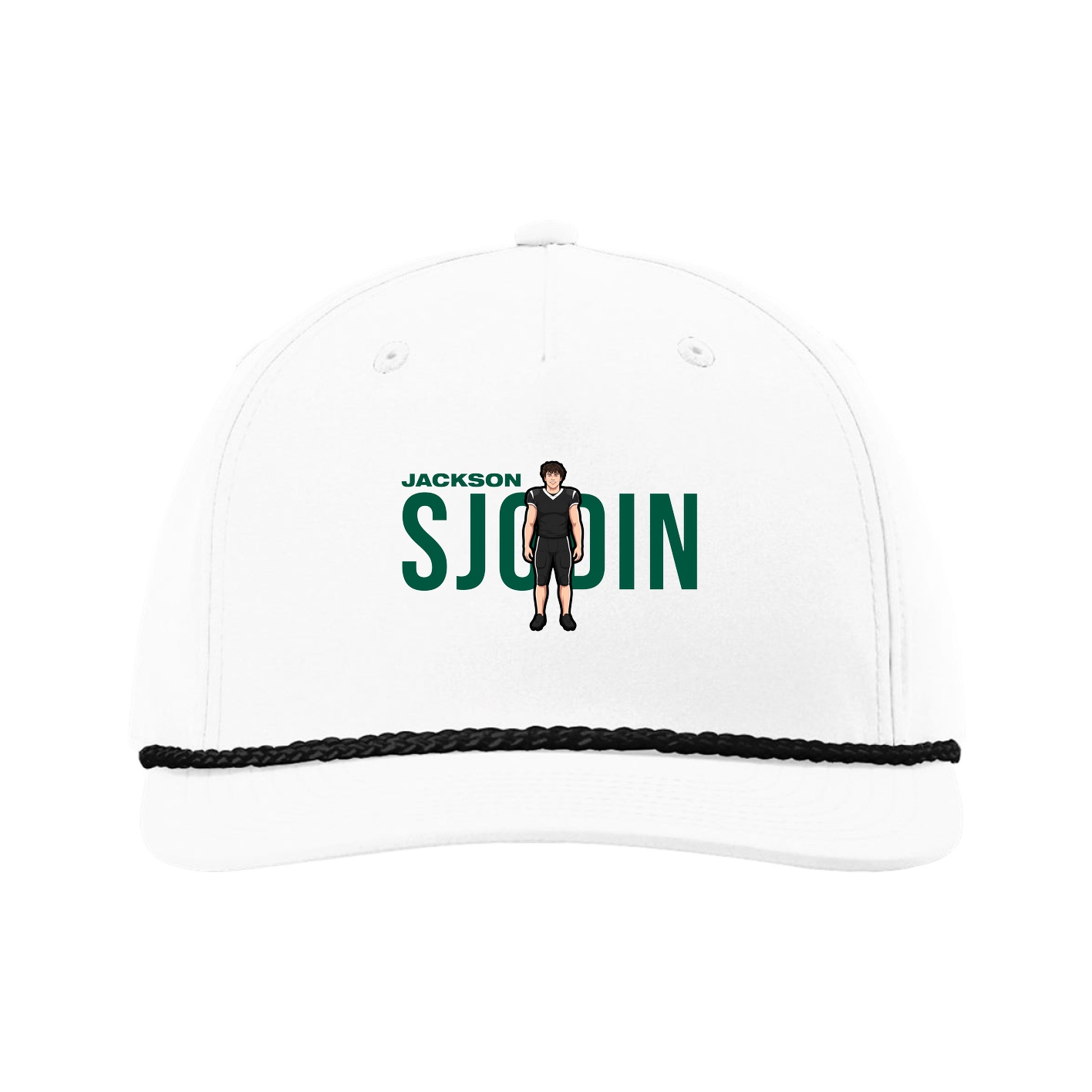 Five-Panel Classic Rope Cap — Player Name in White