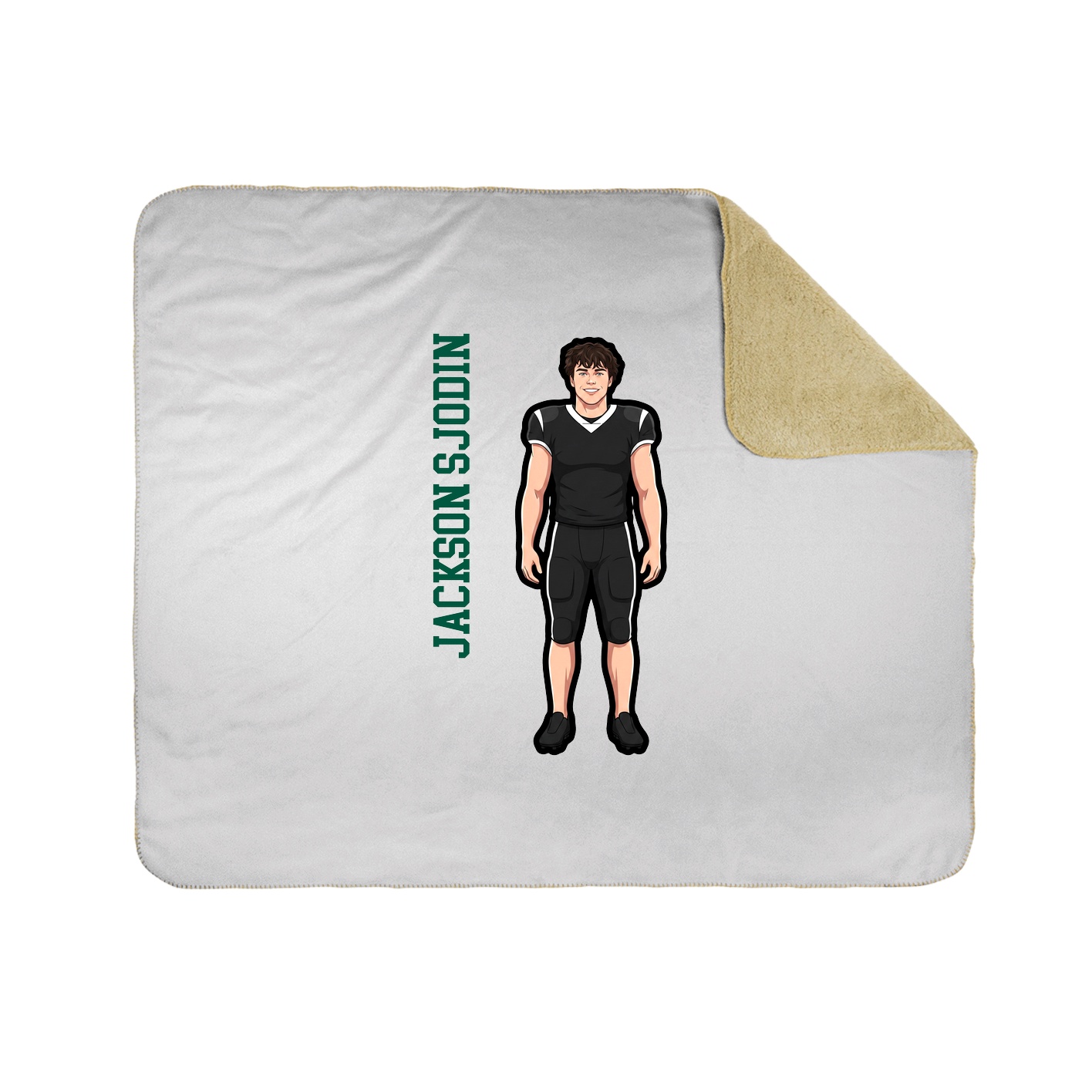 Throw Blanket — Name Vertical in White