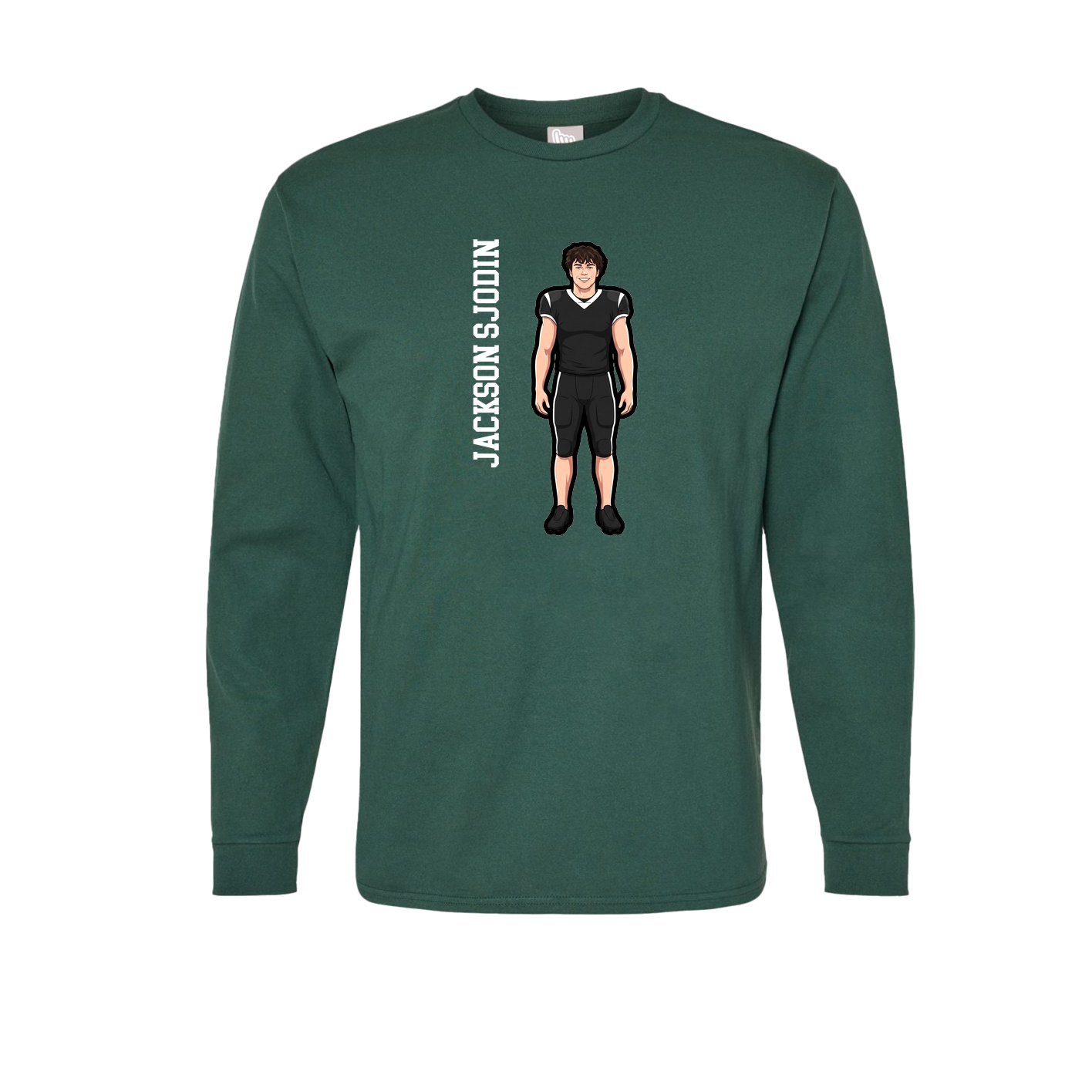 Long Sleeve Tee — Name Vertical in Green