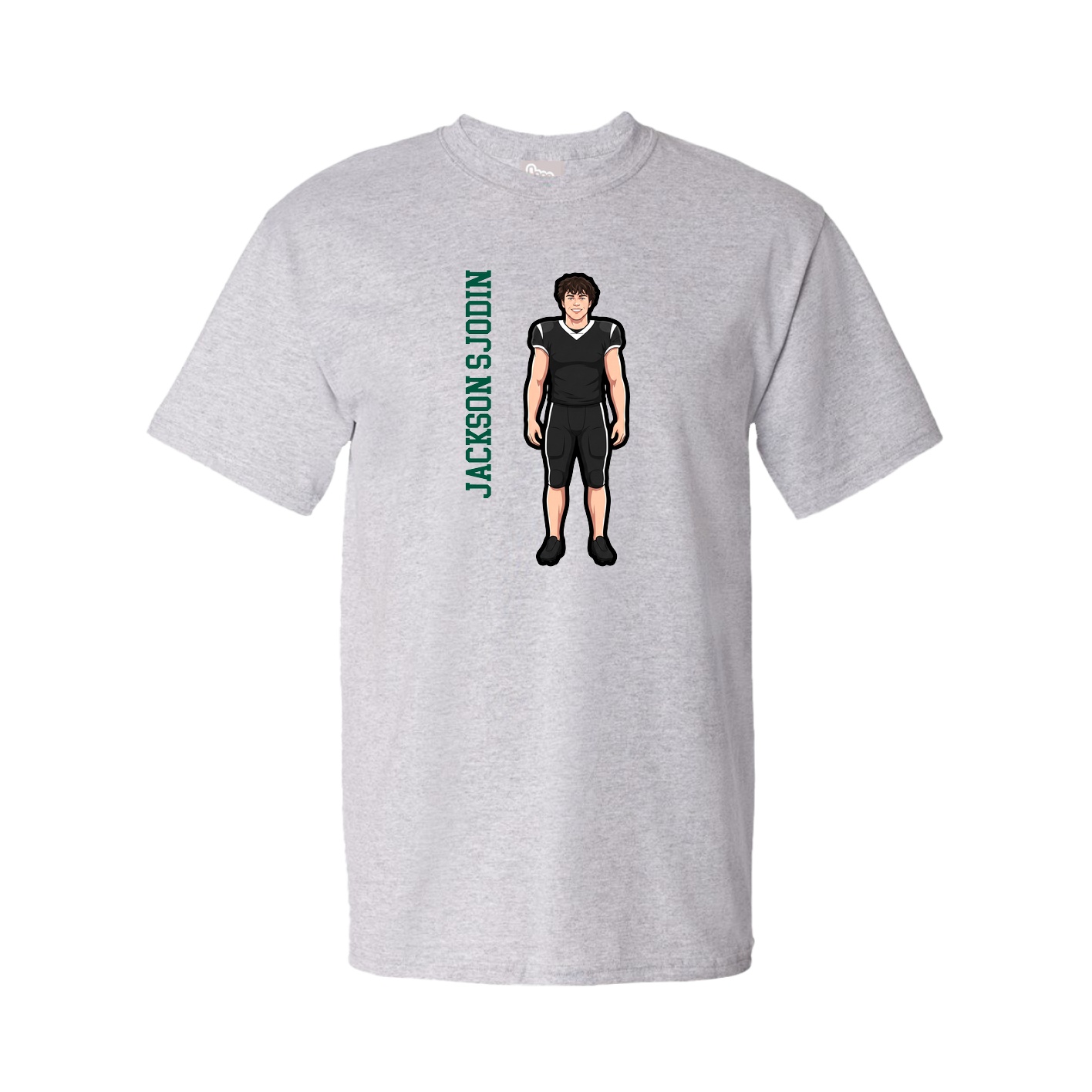 Youth Tee — Name Vertical in Grey