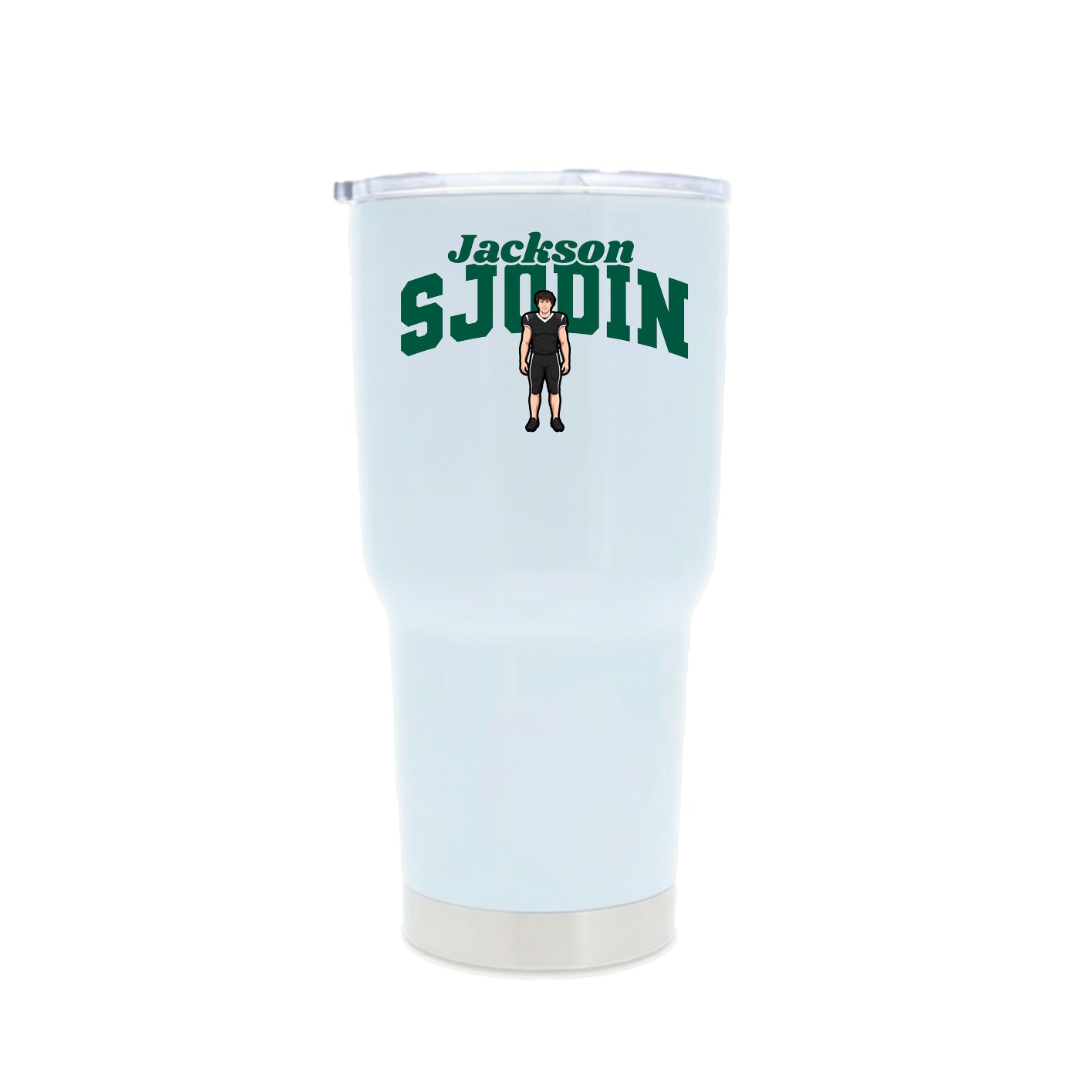 30oz Stainless Steel Tumbler — Signature Arch in White