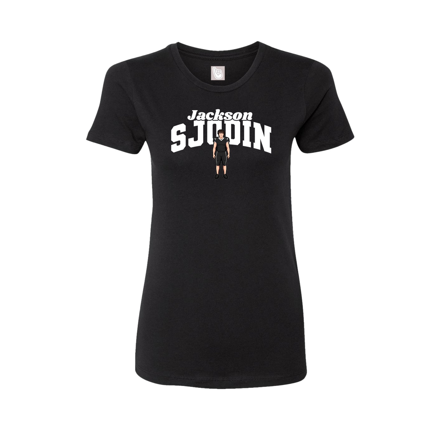 Fitted Women's Tee — Signature Arch in Black