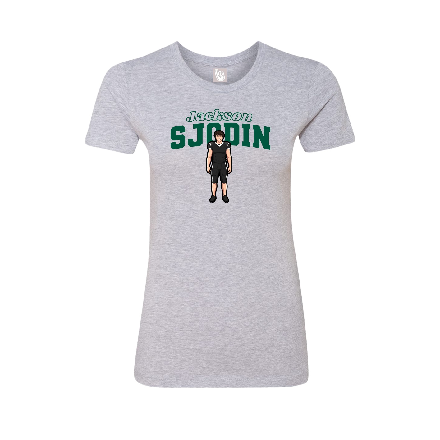 Fitted Women's Tee — Name Arch in Grey