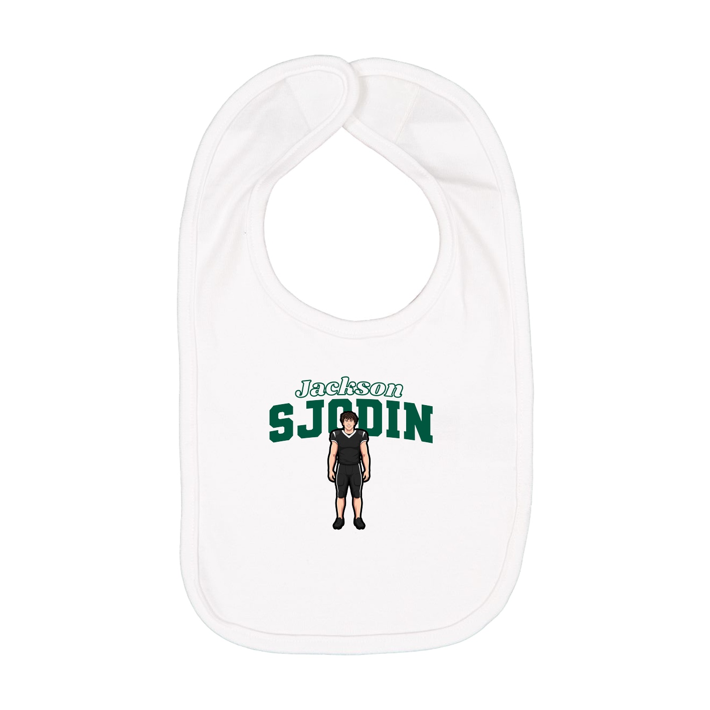 Infant Bib — Name Arch in White