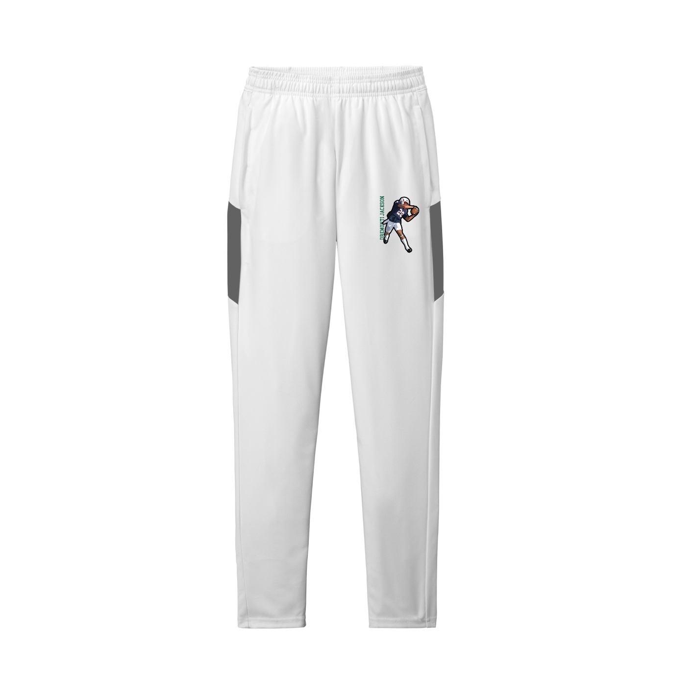 Team Travel Pant — Name Vertical in White/Grey
