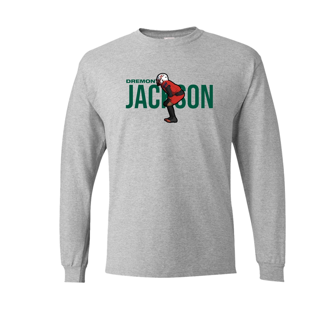 Long Sleeve Tee — Player Name in Grey