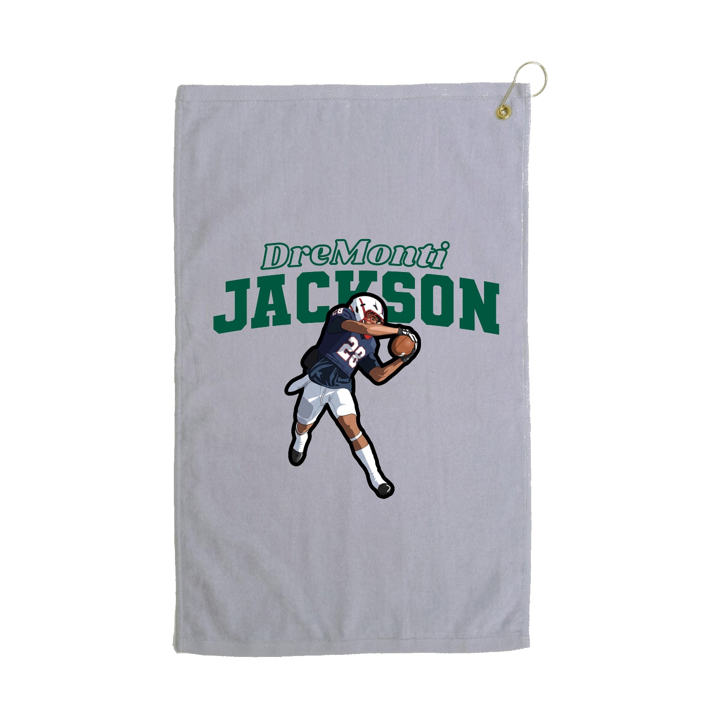 Golf Towel — Name Arch in Grey