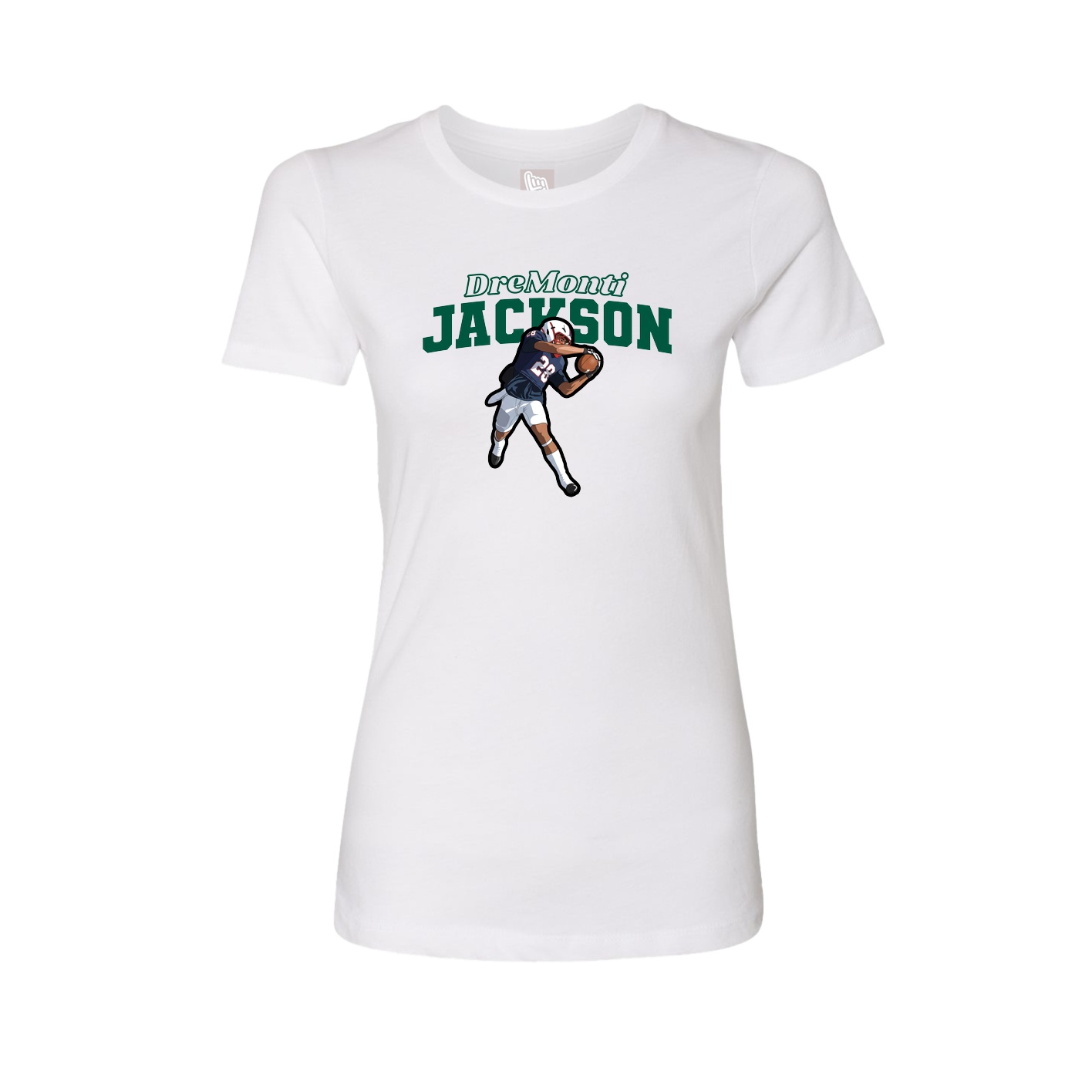 Fitted Women's Tee — Name Arch in White