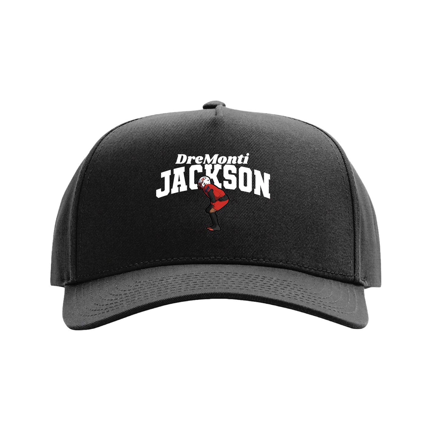 Full Fabric Five-Panel Champ Cap — Signature Arch in Black