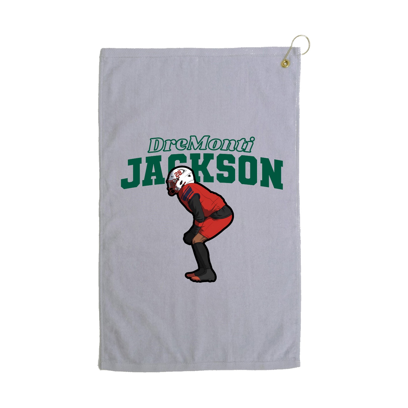 Golf Towel — Name Arch in Grey