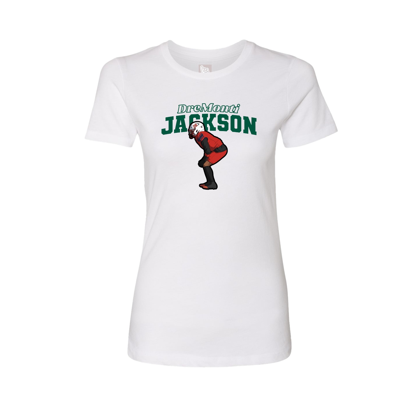 Fitted Women's Tee — Name Arch in White
