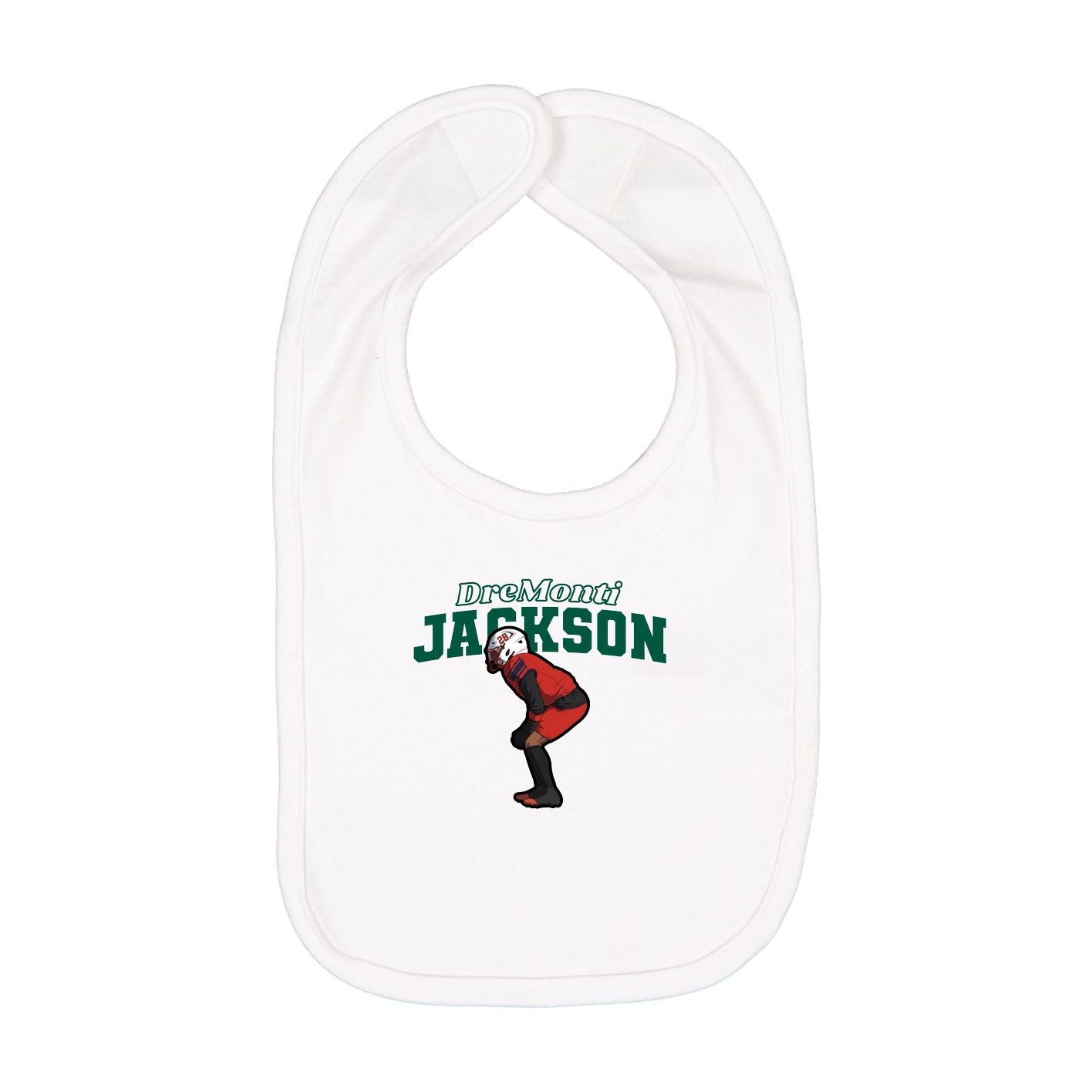 Infant Bib — Name Arch in White