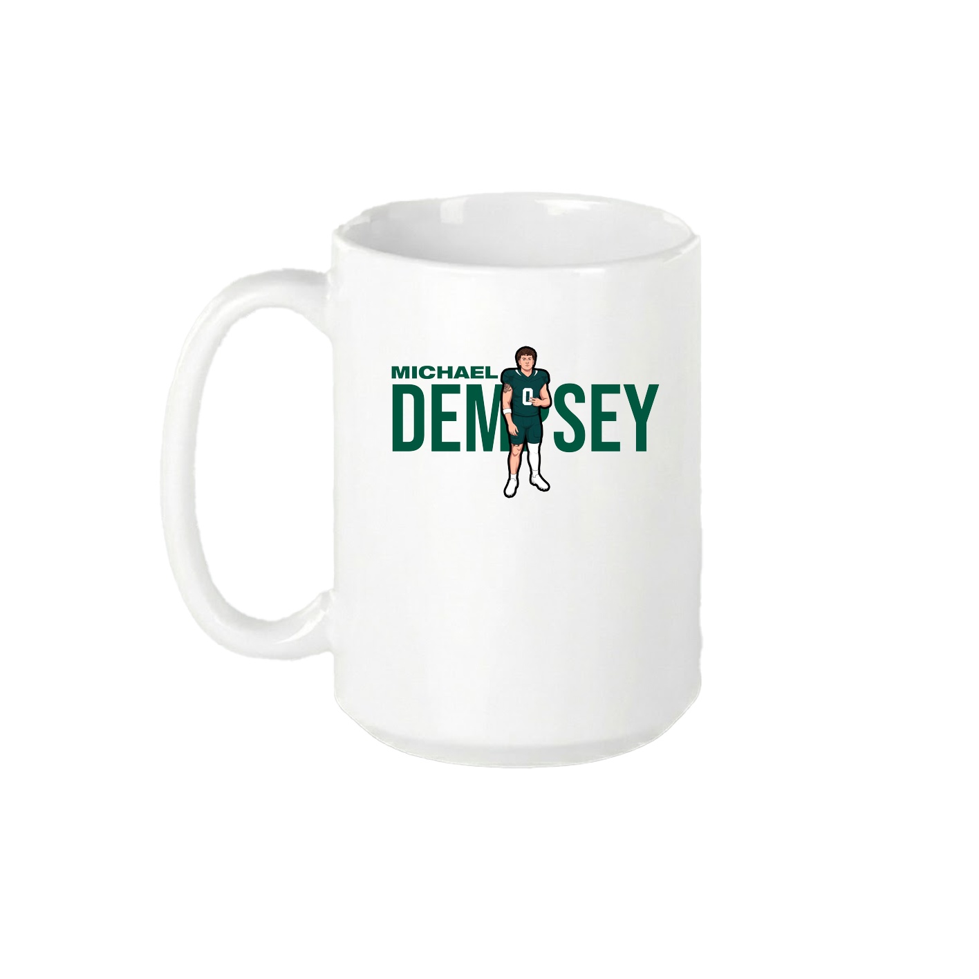 15oz Coffee Mug — Player Name in White