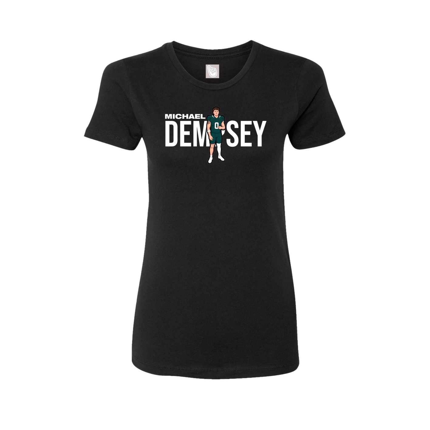 Fitted Women's Tee — Player Name in Black
