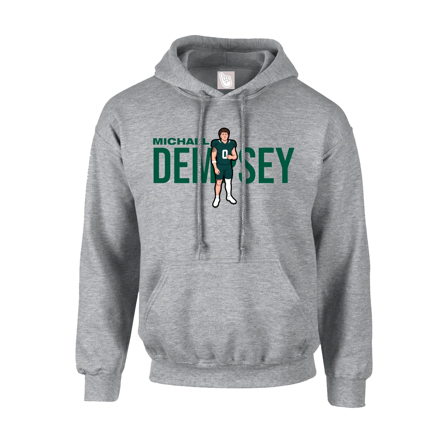 Youth Hoodie — Player Name in Grey