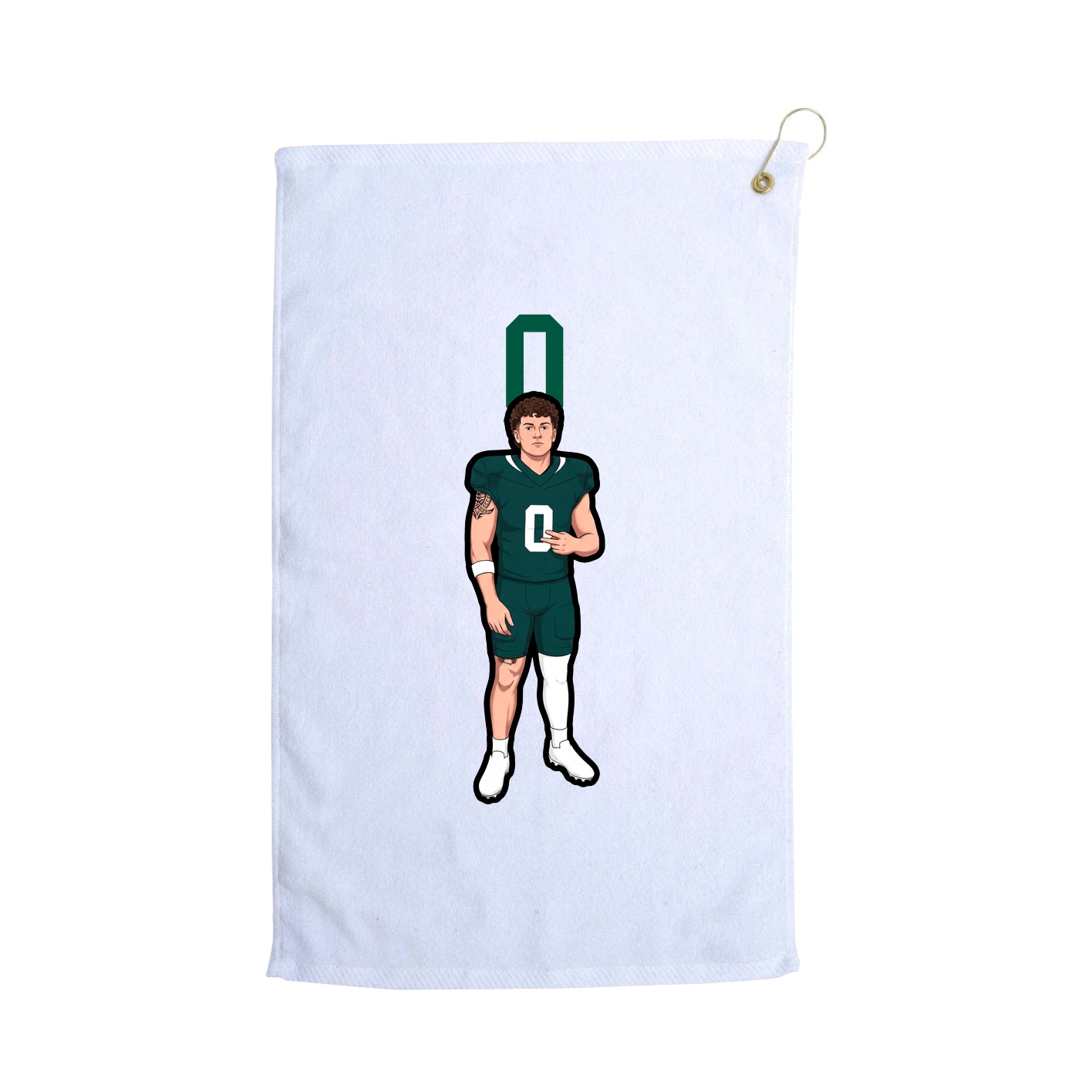 Golf Towel — Number Top in White