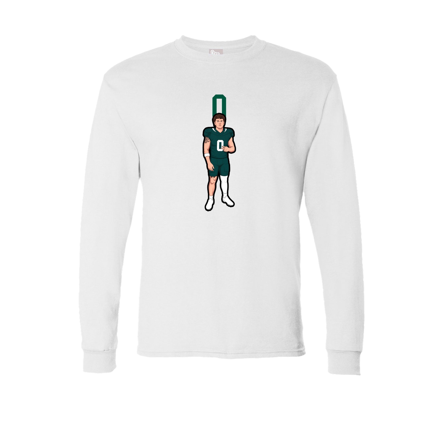 Long Sleeve Tee — Number Top in White
