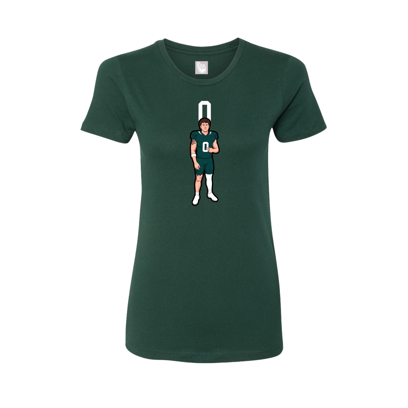 Fitted Women's Tee — Number Top in Green