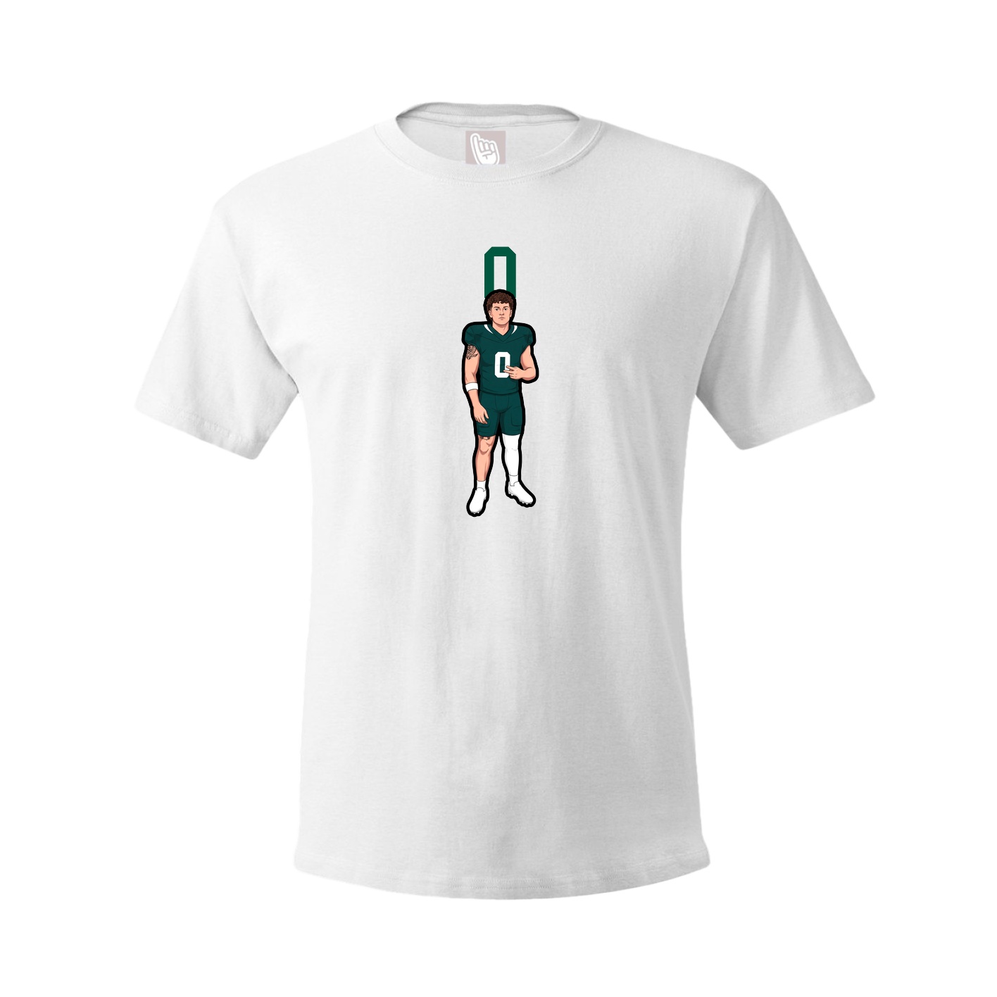 Youth Tee — Number Top in White