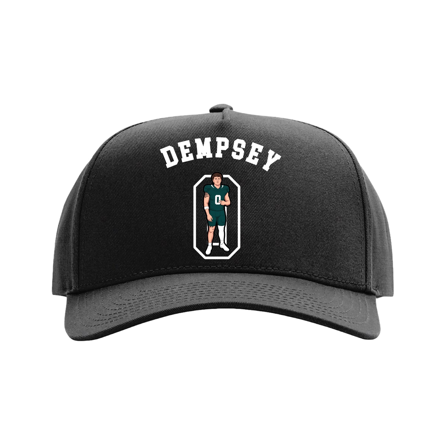 Full Fabric Five-Panel Champ Cap — Shirsey Arch in Black