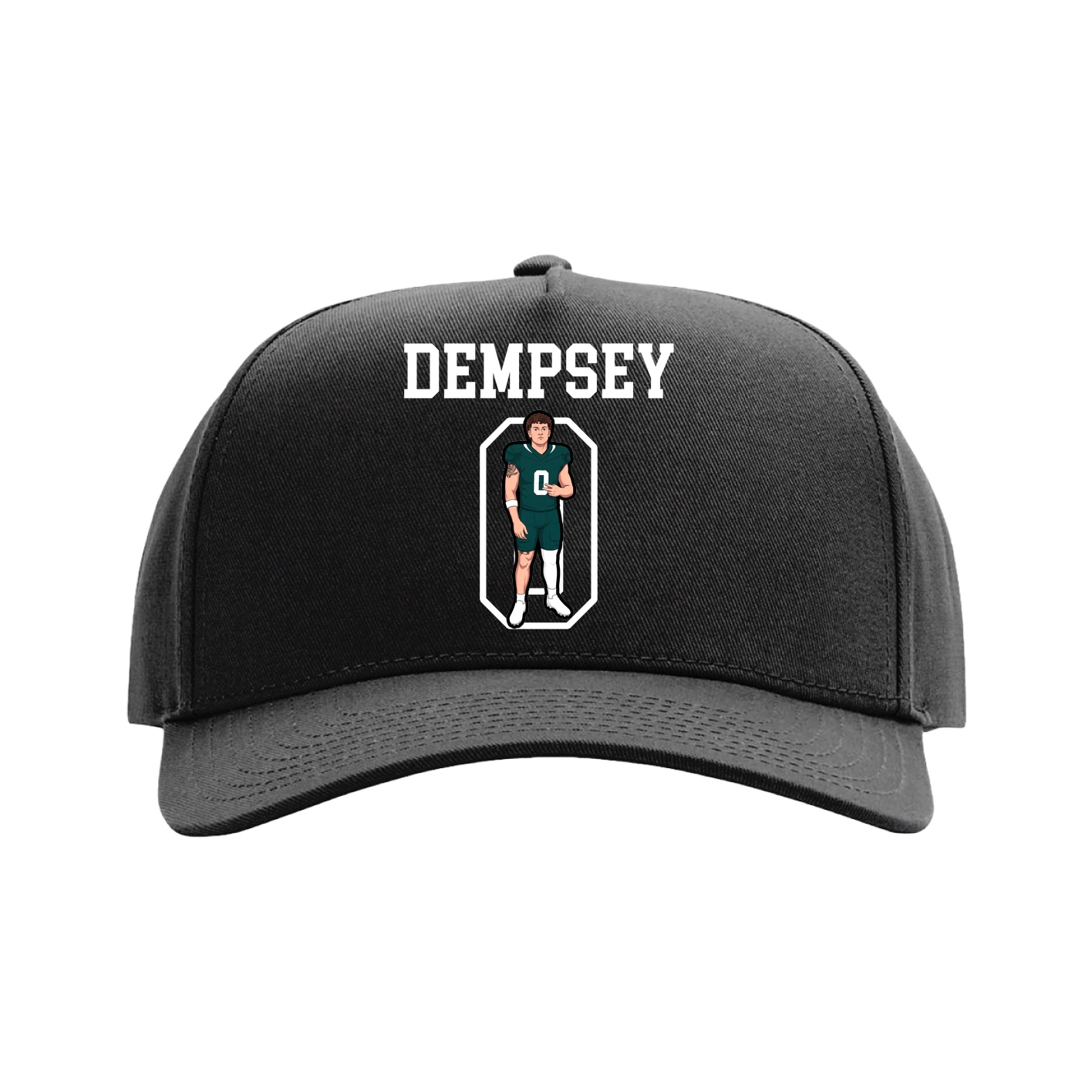Full Fabric Five-Panel Champ Cap — Shirsey in Black