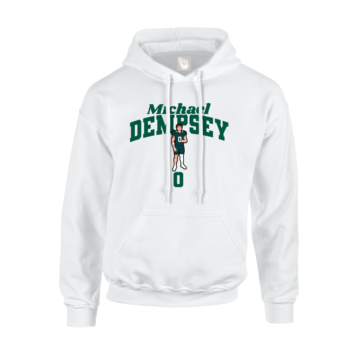 Youth Hoodie — Signature Arch in White