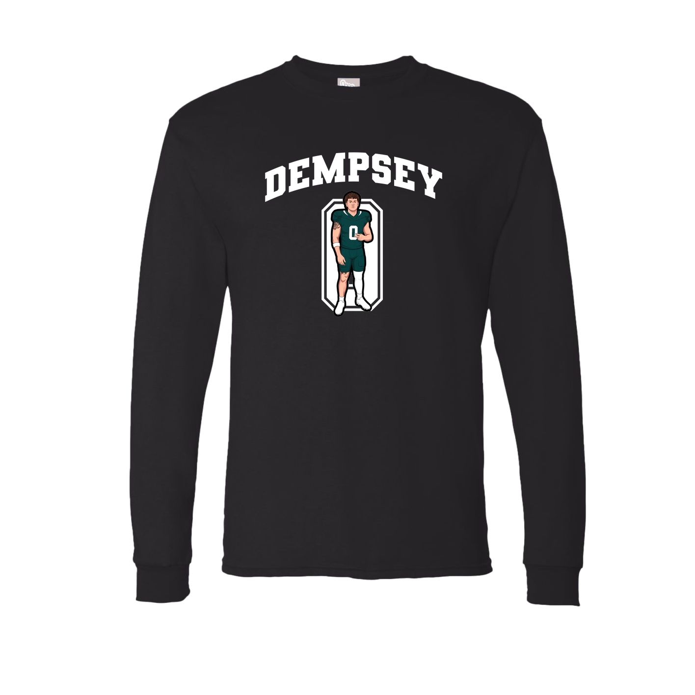 Long Sleeve Tee — Number in Black