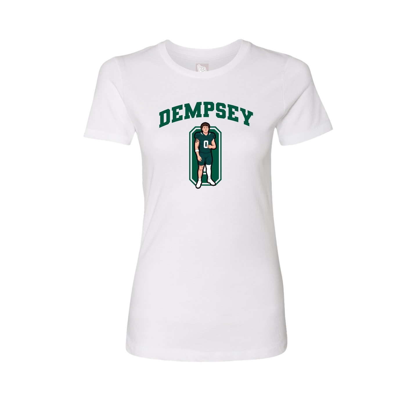 Fitted Women's Tee — Number in White