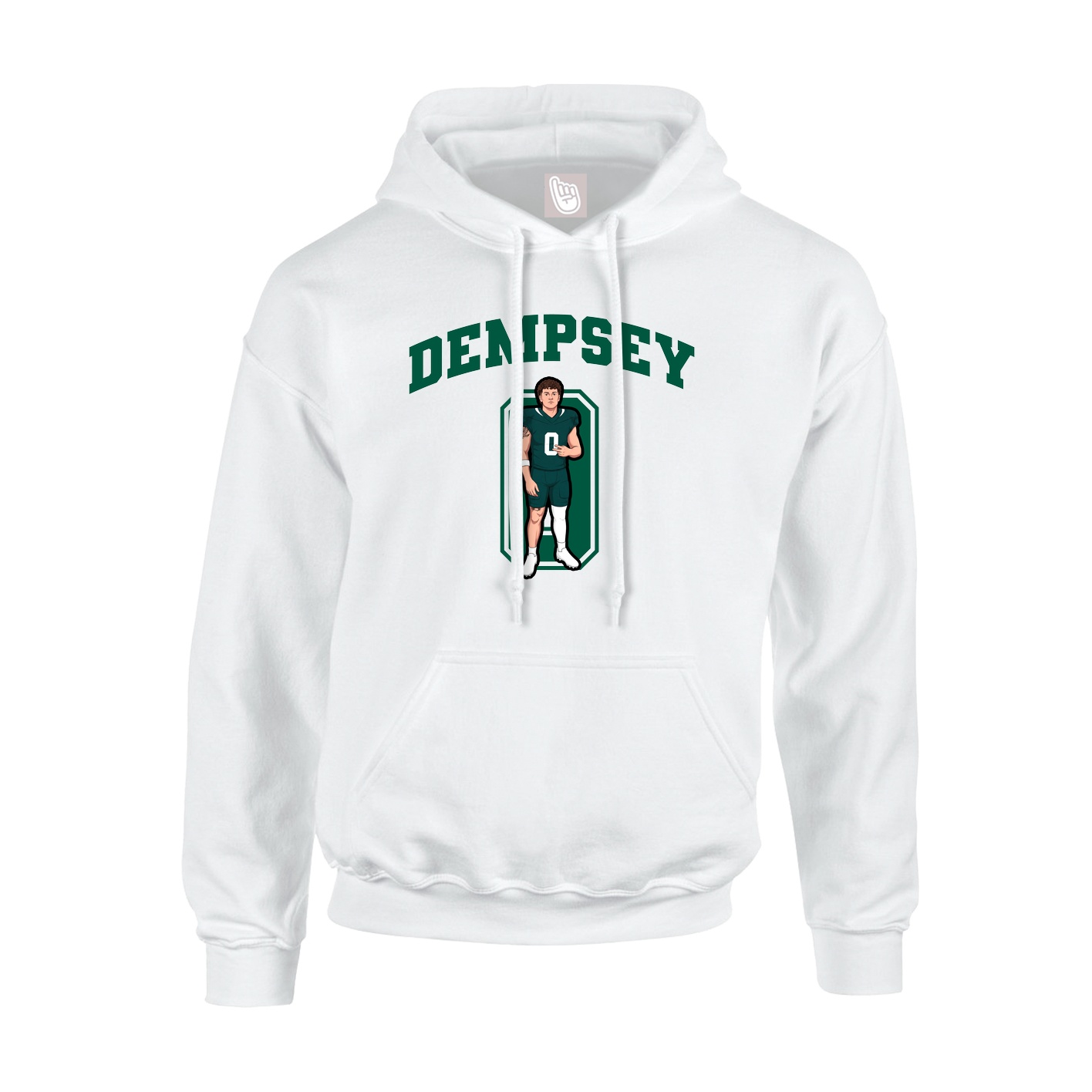 Hoodie — Number in White