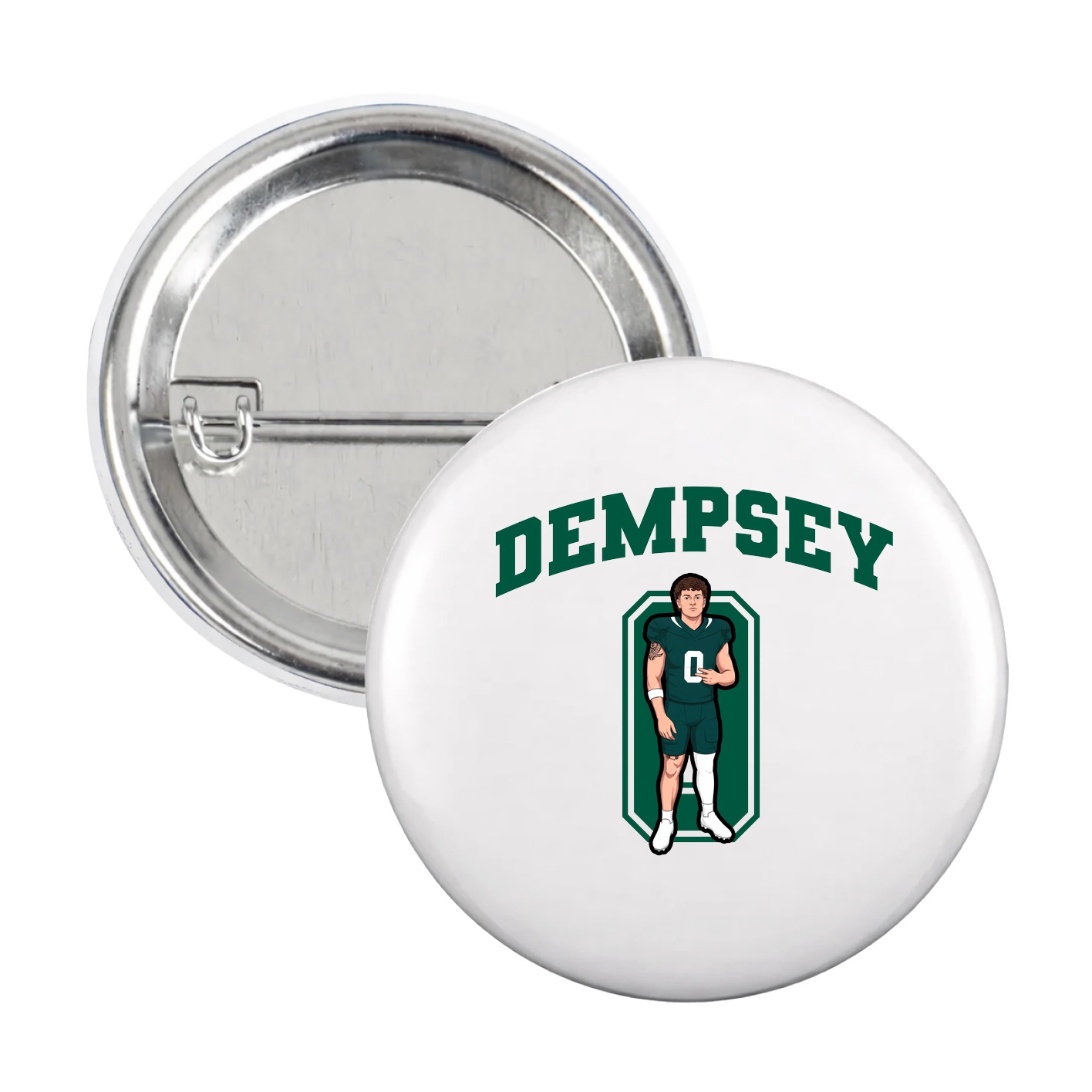 Game Day Button — Number in White