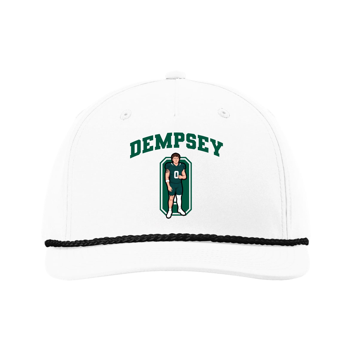 Five-Panel Classic Rope Cap — Number in White
