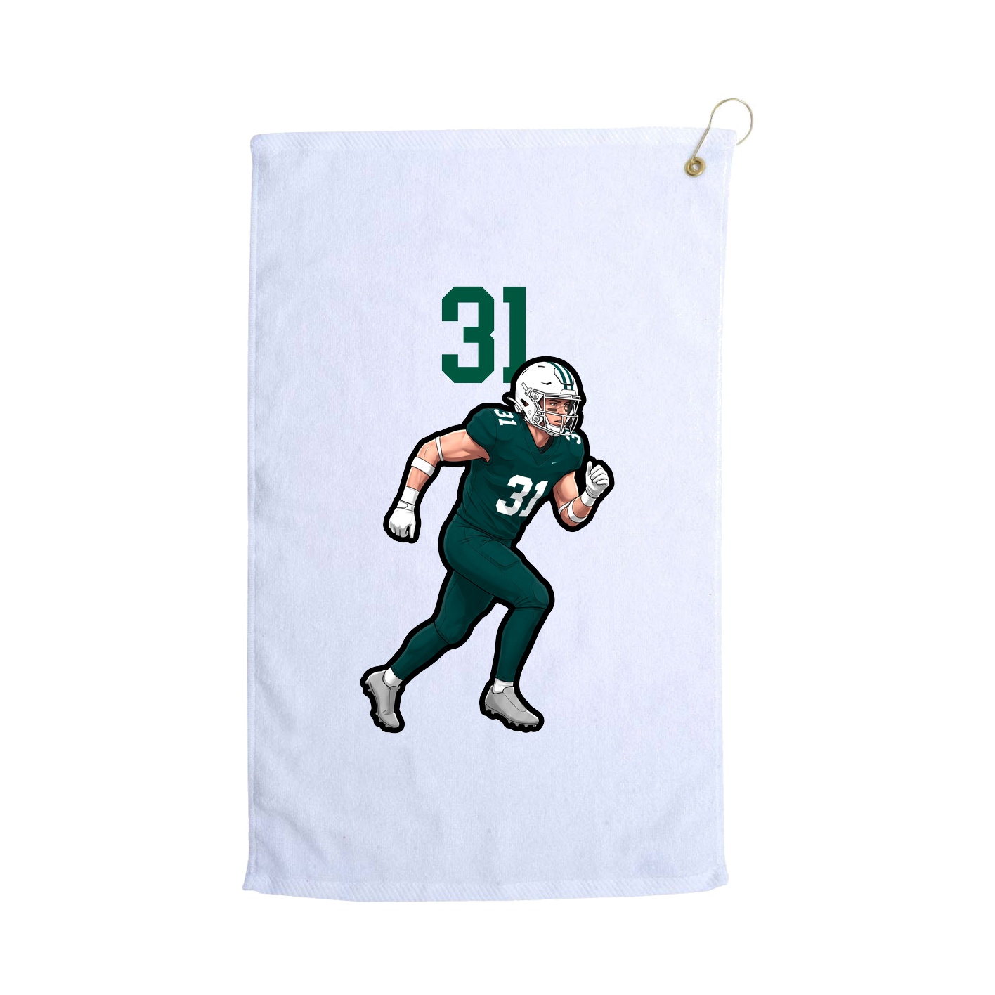Golf Towel — Number Top in White