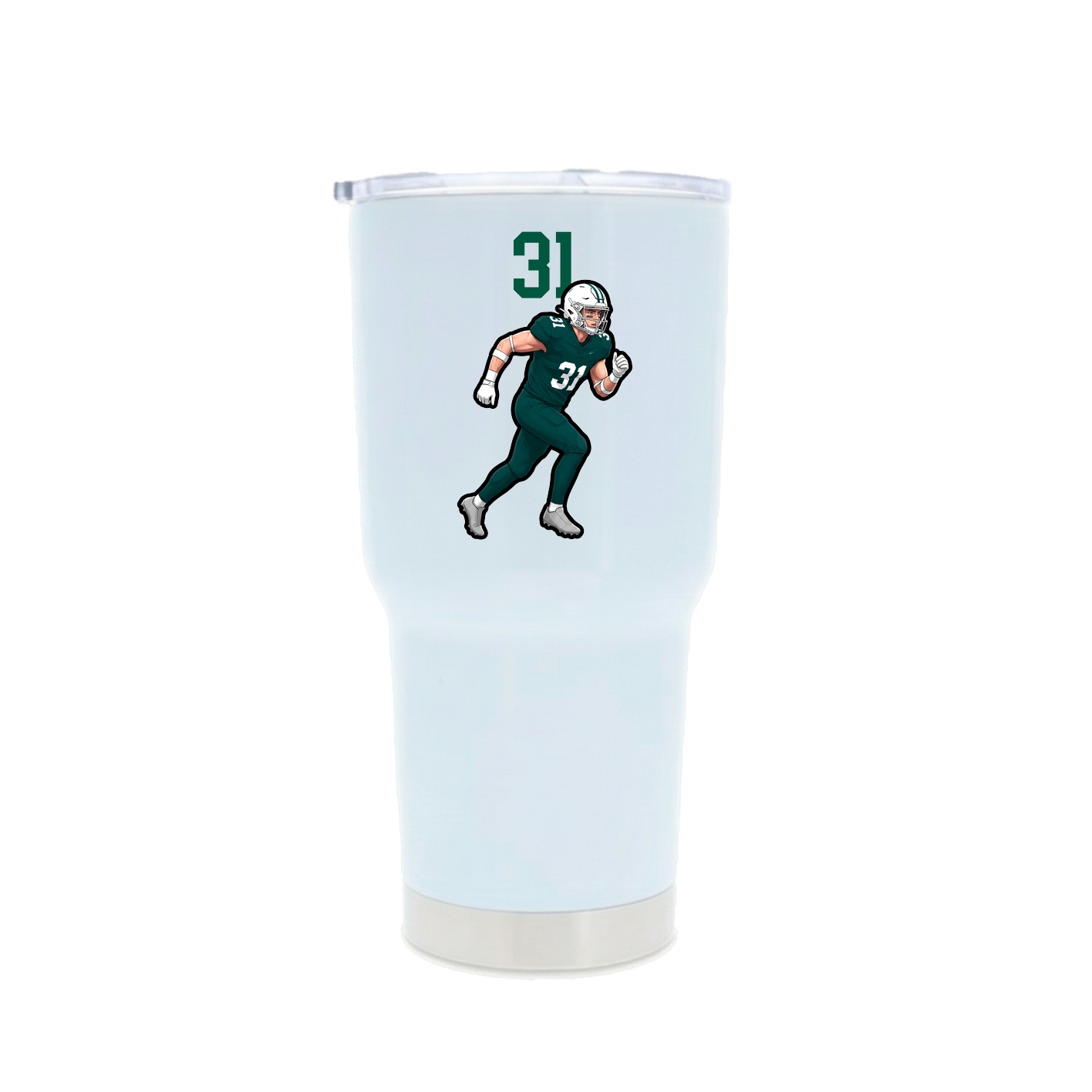30oz Stainless Steel Tumbler — Number Top in White