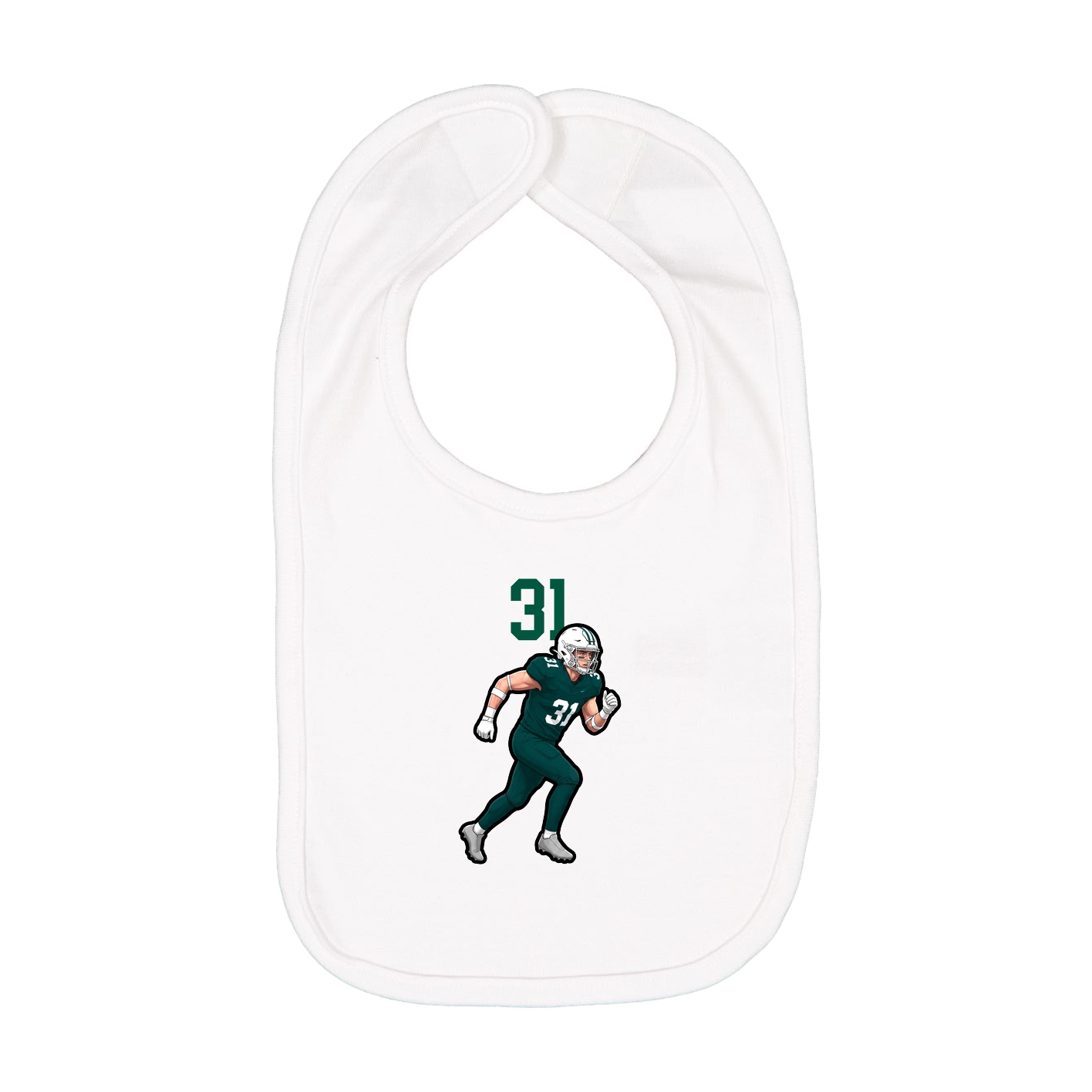 Infant Bib — Number Top in White