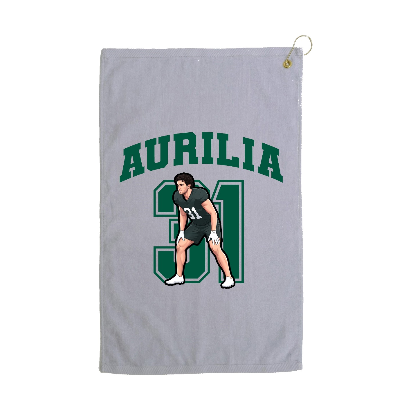 Golf Towel — Number in Grey