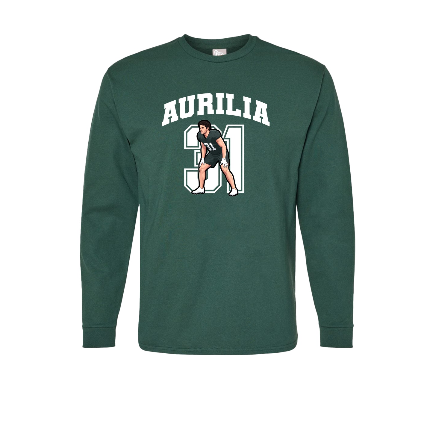 Long Sleeve Tee — Number in Green