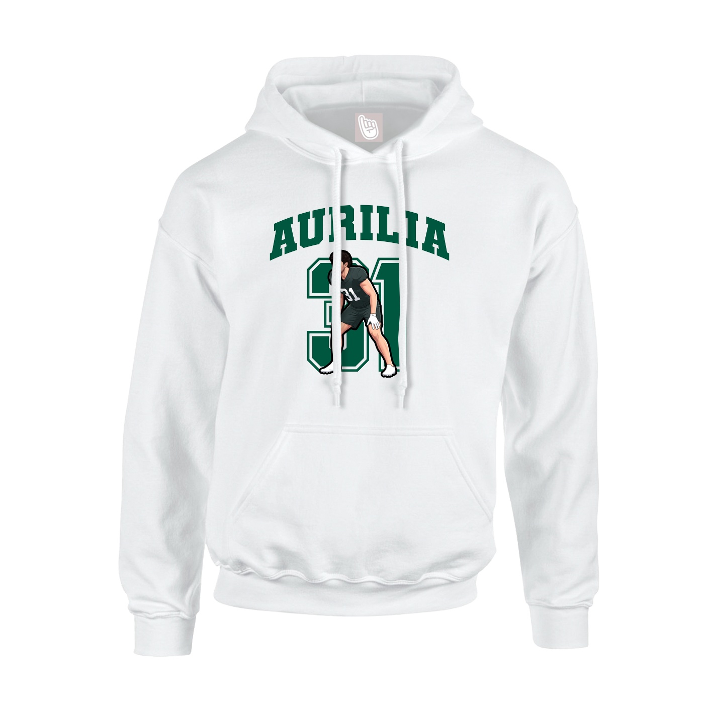 Youth Hoodie — Number in White