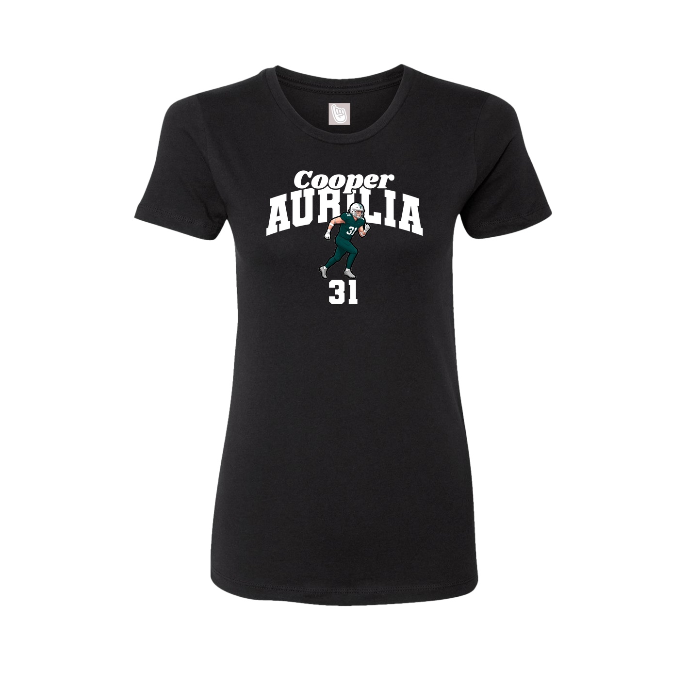Fitted Women's Tee — Signature Arch in Black