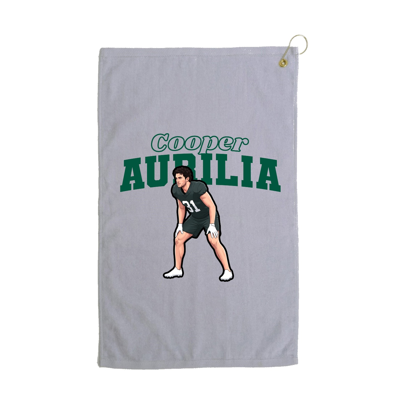 Golf Towel — Name Arch in Grey