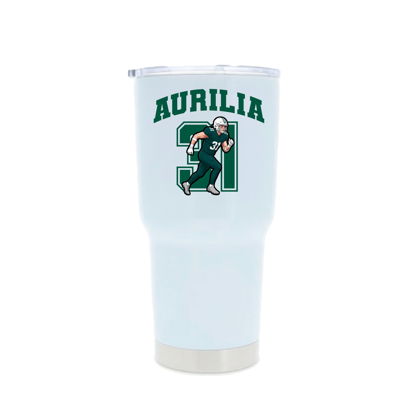 30oz Stainless Steel Tumbler — Number in White