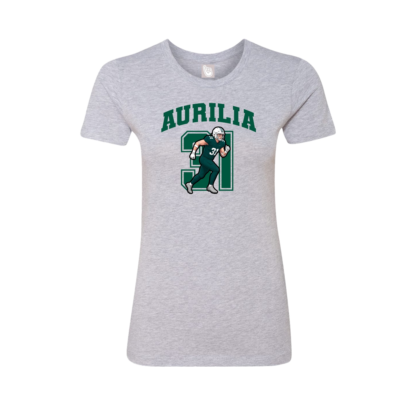 Fitted Women's Tee — Number in Grey