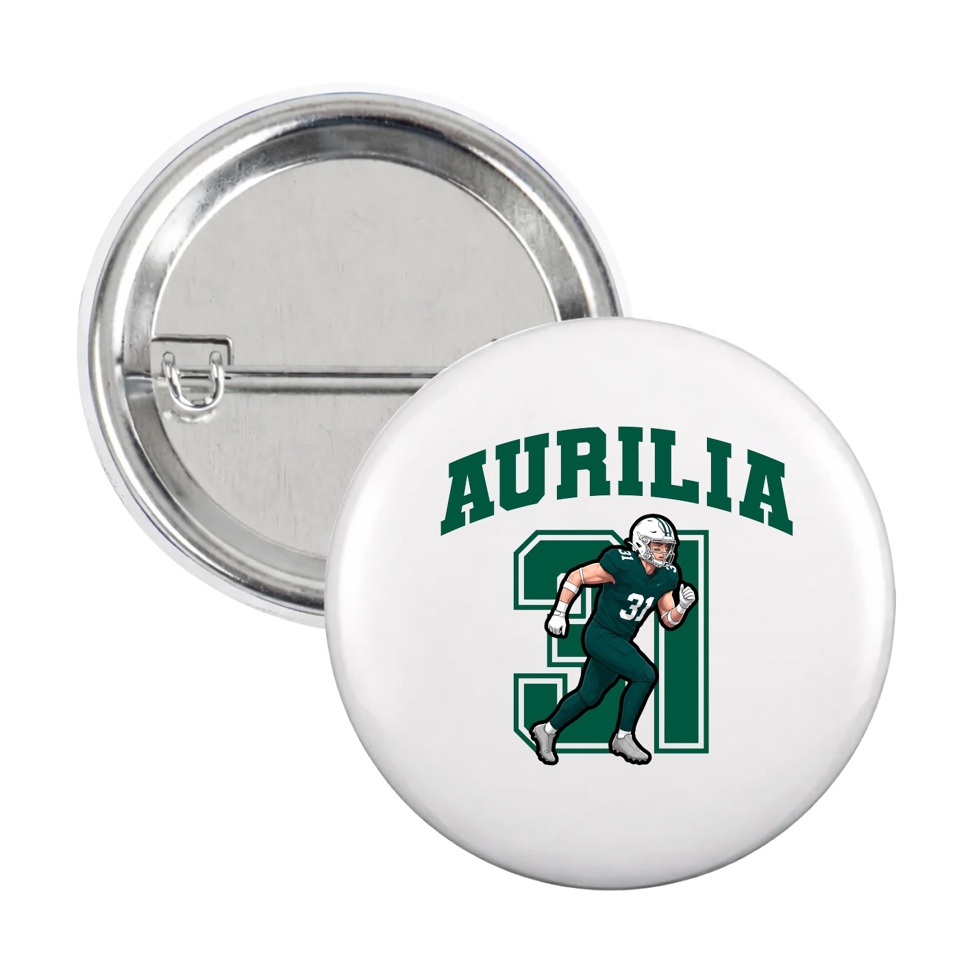 Game Day Button — Number in White