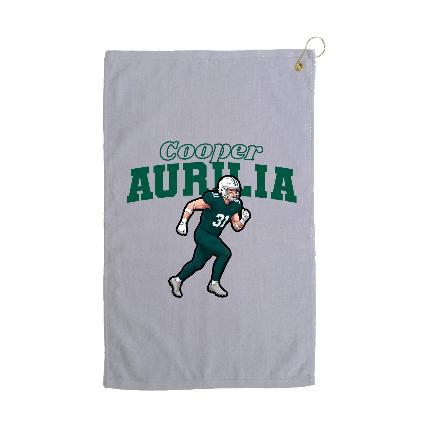 Golf Towel — Name Arch in Grey