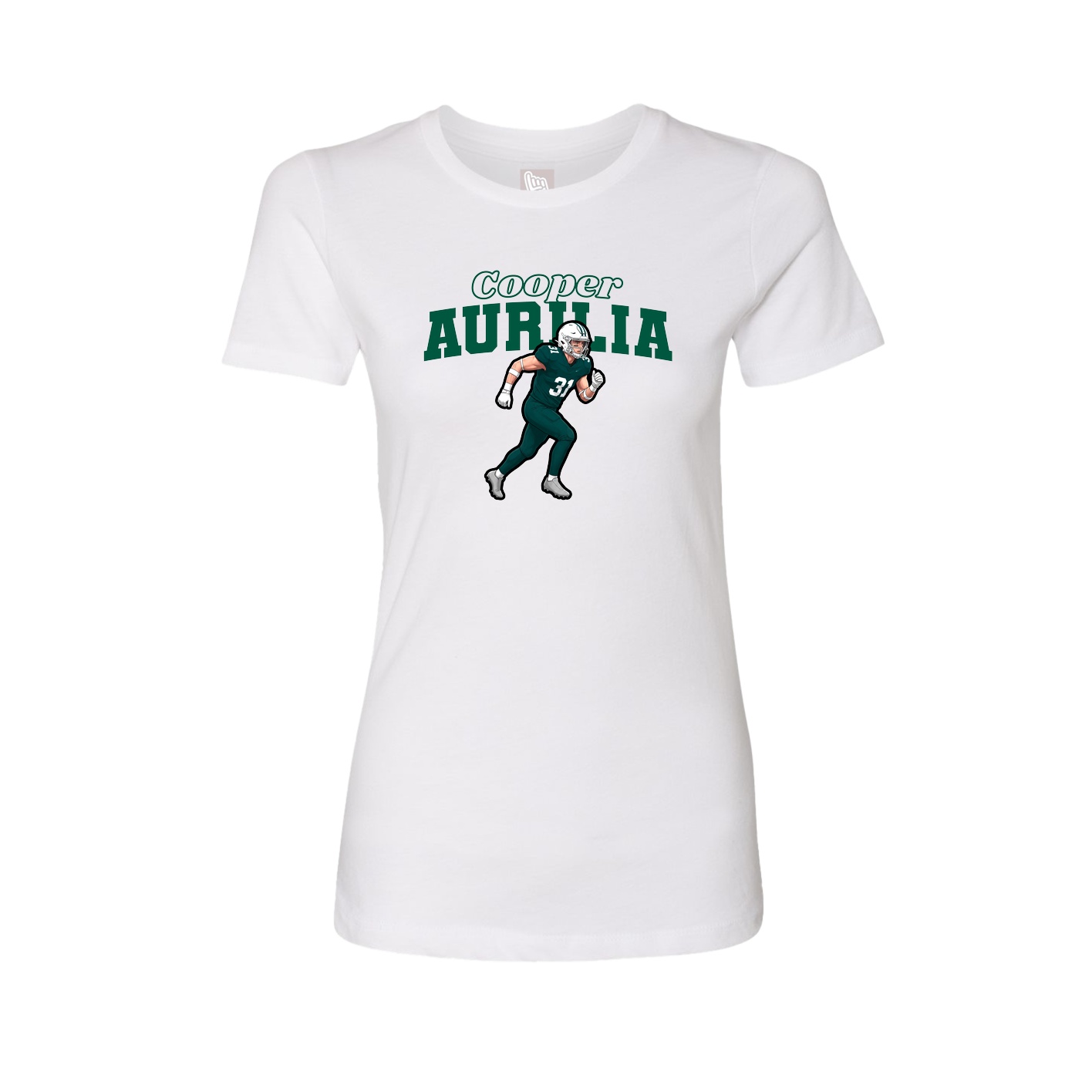 Fitted Women's Tee — Name Arch in White