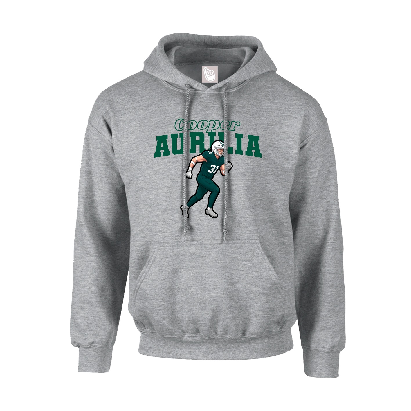 Youth Hoodie — Name Arch in Grey