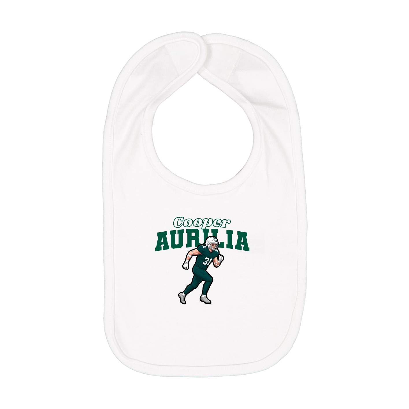 Infant Bib — Name Arch in White